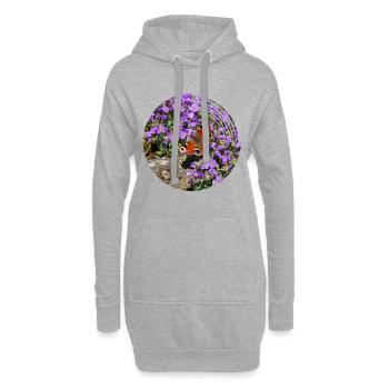 Pfauenaugen sind die bekanntesten Schmetterlingen - Hoodie-Kleid - Grau meliert - Vorne