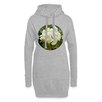 Plumeria sind in den Tropen vertreten - Hoodie-Kleid - Grau meliert - Vorne