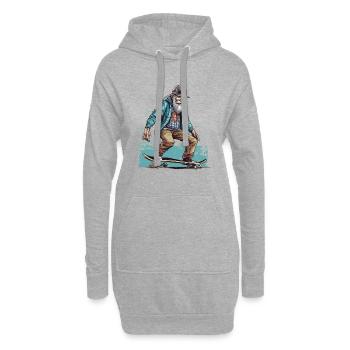 Cool vieil homme en tant que skater hipster avec casquette - Sweat-shirt à capuche long Femme - gris chiné - Devant