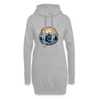 Logo de caméra rétro cool - Sweat-shirt à capuche long Femme - gris chiné - Devant