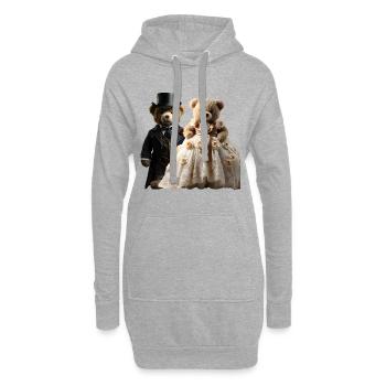 Zwei glücklich frisch verheiratete Bären - Hoodie-Kleid - Grau meliert - Vorne