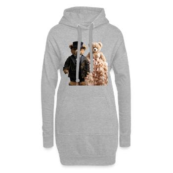 Zwei Teddybären frisch verheiratet - Hoodie-Kleid - Grau meliert - Vorne