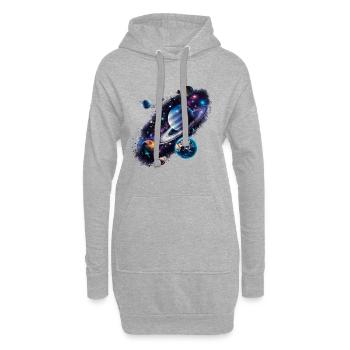 The universe, a fascinating journey - Hoodie Dress - heather grey - Front