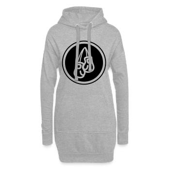 Symbole des gants de boxe - Sweat-shirt à capuche long Femme - gris chiné - Devant