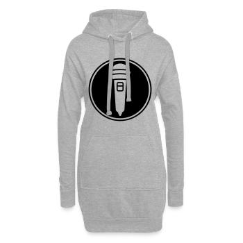 Icône du microphone - Sweat-shirt à capuche long Femme - gris chiné - Devant