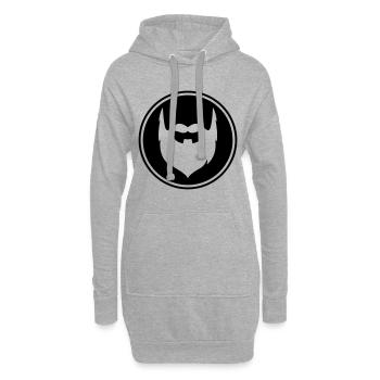 Symbole de barbe - Sweat-shirt à capuche long Femme - gris chiné - Devant