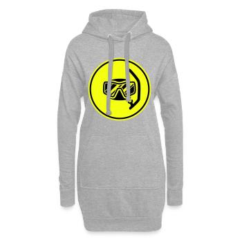 Diving goggles circle icon - Hoodie Dress - heather grey - Front