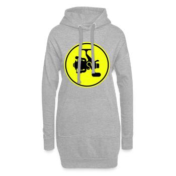 Icône du symbole du moulinet de pêche - Sweat-shirt à capuche long Femme - gris chiné - Devant