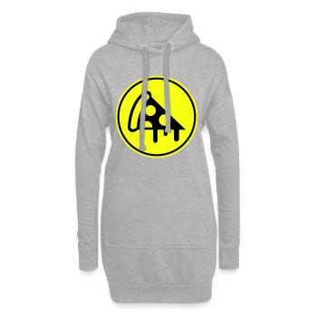 Silhouette de l’icône de la pizza - Sweat-shirt à capuche long Femme - gris chiné - Devant