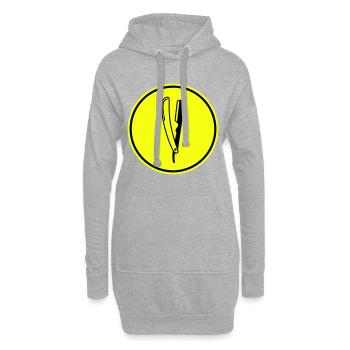 Rasieren Barber logo icon - Hoodie-Kleid - Grau meliert - Vorne