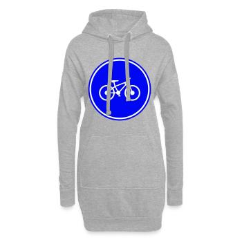 Symbole du vélo - Sweat-shirt à capuche long Femme - gris chiné - Devant