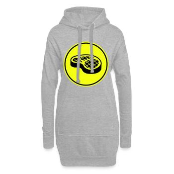 Symbole du steak de viande - Sweat-shirt à capuche long Femme - gris chiné - Devant