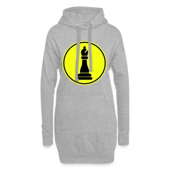 Schachfigur symbol - Hoodie-Kleid - Grau meliert - Vorne