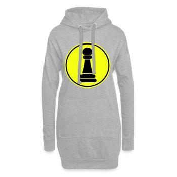 Läufer Bauer Schachfigur - Hoodie-Kleid - Grau meliert - Vorne