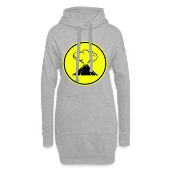 Icône de volcan - Sweat-shirt à capuche long Femme - gris chiné - Devant