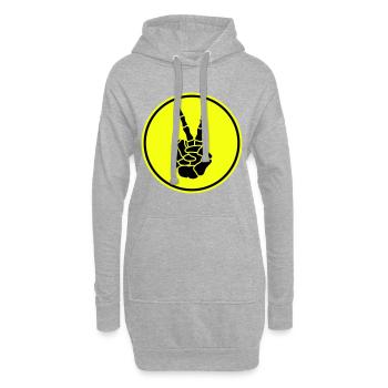 Hand frieden skelett - Hoodie-Kleid - Grau meliert - Vorne