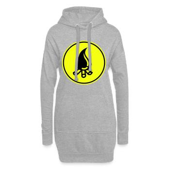 Symbole du feu de camp - Sweat-shirt à capuche long Femme - gris chiné - Devant