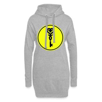 Schlüssel herz hochzeit - Hoodie-Kleid - Grau meliert - Vorne