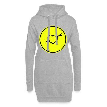Herz symbol pfeil - Hoodie-Kleid - Grau meliert - Vorne