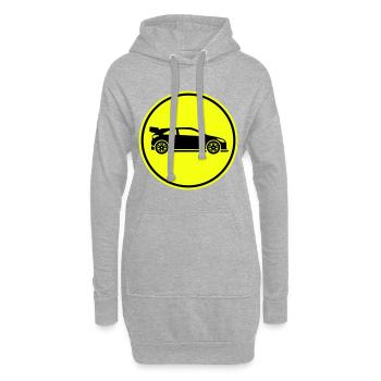 Coureur automobile - Sweat-shirt à capuche long Femme - gris chiné - Devant