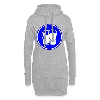 Symbole des gants de boxe - Sweat-shirt à capuche long Femme - gris chiné - Devant