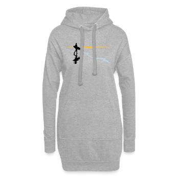 Surfeur à la plage - Sweat-shirt à capuche long Femme - gris chiné - Devant