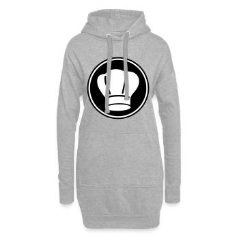 Symbole du chapeau de chef - Sweat-shirt à capuche long Femme - gris chiné - Devant
