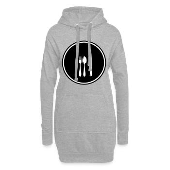 Gabel Besteck - Hoodie-Kleid - Grau meliert - Vorne