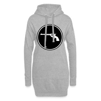waffe pistole - Hoodie-Kleid - Grau meliert - Vorne