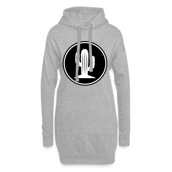 Symbole de cactus - Sweat-shirt à capuche long Femme - gris chiné - Devant