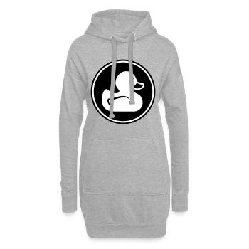 Icône de canard - Sweat-shirt à capuche long Femme - gris chiné - Devant
