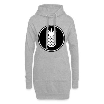ananas frucht - Hoodie-Kleid - Grau meliert - Vorne