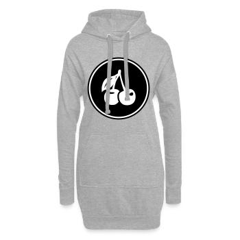 Symbole des cerises - Sweat-shirt à capuche long Femme - gris chiné - Devant
