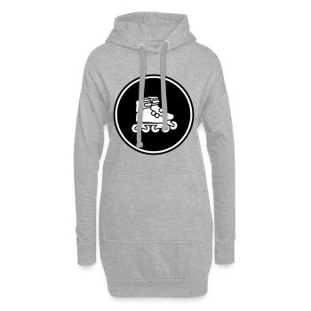 Symbole des patins à roues alignées - Sweat-shirt à capuche long Femme - gris chiné - Devant