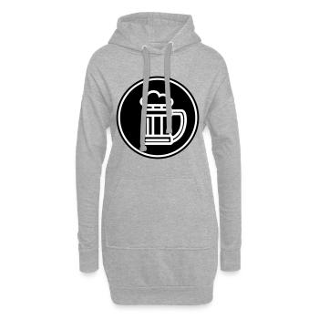 Icône de l’icône de la bière - Sweat-shirt à capuche long Femme - gris chiné - Devant