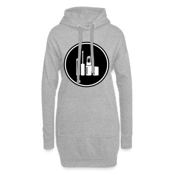 Make Up Kosmetik Icon - Hoodie-Kleid - Grau meliert - Vorne