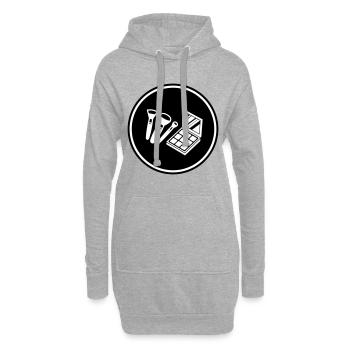 Make Up Kosmetik Icon - Hoodie-Kleid - Grau meliert - Vorne