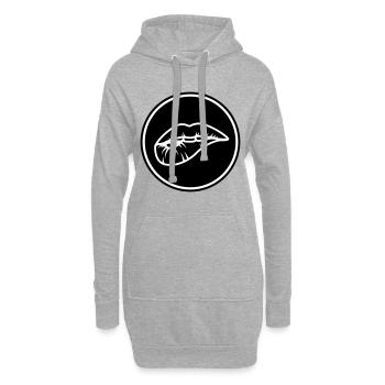 Lippen - Hoodie-Kleid - Grau meliert - Vorne