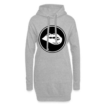 Symbole de lèvre - Sweat-shirt à capuche long Femme - gris chiné - Devant