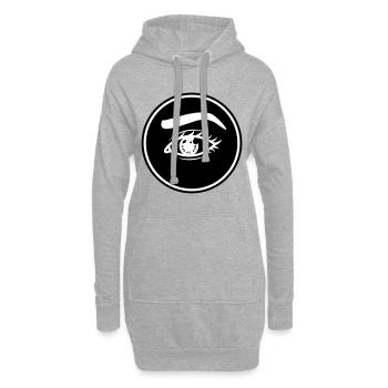 Symbole de l’œil - Sweat-shirt à capuche long Femme - gris chiné - Devant