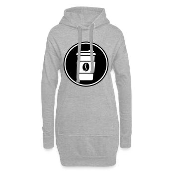 Symbole du café - Sweat-shirt à capuche long Femme - gris chiné - Devant
