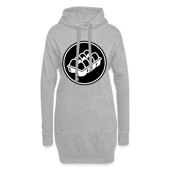 Symbole des œufs - Sweat-shirt à capuche long Femme - gris chiné - Devant