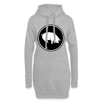 Schwein Tier - Hoodie-Kleid - Grau meliert - Vorne