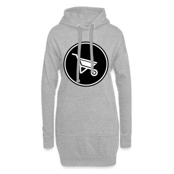 Schubkarre Symbol - Hoodie-Kleid - Grau meliert - Vorne