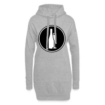 Red wine symbol - Hoodie Dress - heather grey - Front