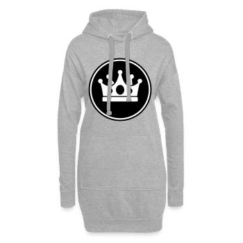 Symbole de la couronne - Sweat-shirt à capuche long Femme - gris chiné - Devant