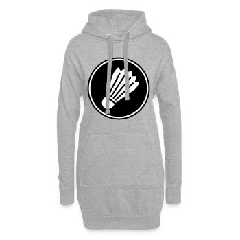 badminton - Sweat-shirt à capuche long Femme - gris chiné - Devant