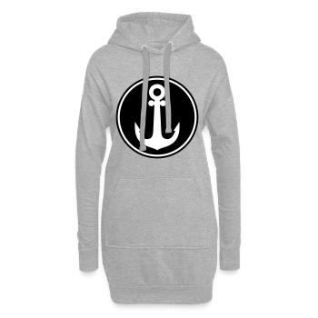 Icône d’ancrage - Sweat-shirt à capuche long Femme - gris chiné - Devant
