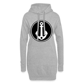 Icône de l’icône d’ancrage - Sweat-shirt à capuche long Femme - gris chiné - Devant