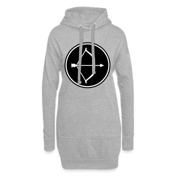 Pfeil und Bogen - Hoodie-Kleid - Grau meliert - Vorne